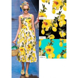 Коприна Dolce&Gabbana  лимони бял фон
